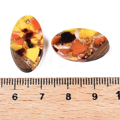 Transparent Resin and Walnut Wood Pendants RESI-T057-03M-1