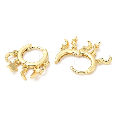 Rack Plating Brass Dangle Hoop Earrings EJEW-A103-01G-1