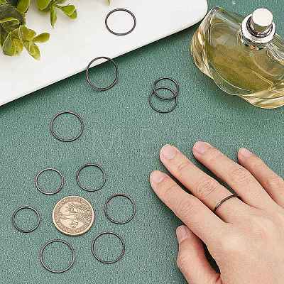 Unicraftale 14Pcs 7 Size Polished Plain Dome Finger Ring for Girl Women RJEW-UN0001-06-1