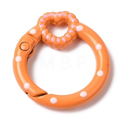 Spray Painted Alloy Spring Gate Ring PALLOY-P292-04-1