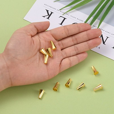 Golden Brass Bead Cone Caps X-KK-E362-G-1