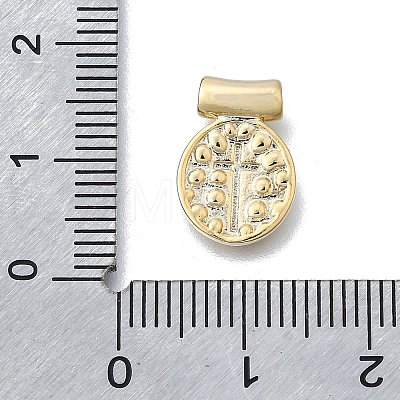 Religion Theme Brass Hammered Pendants KK-V010-09GP-04-1
