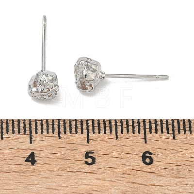 Nuggets Brass Stud Earrings EJEW-F403-01P-1