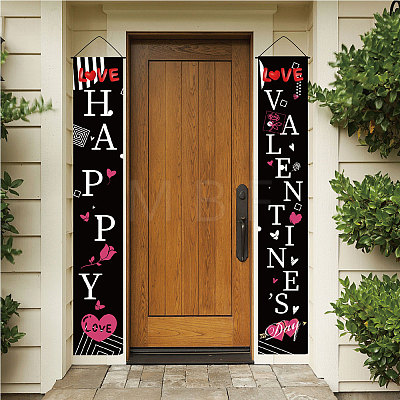 Rectangle Door Wall Hanging Polyester Sign for Festival HJEW-WH0036-02D-1