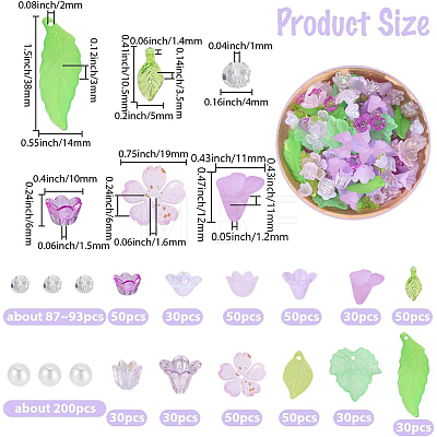 DIY Leaf Flower Findings Kits DIY-PA0001-64B-1