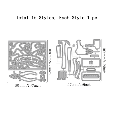 Carbon Steel Cutting Dies Stencils DIY-WH0309-1912-1
