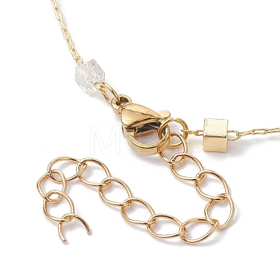 Handmade Cube Brass Link Chain Bracelet Making AJEW-JB01150-20-1