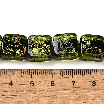 Handmade Dichroic Foil Glass Beads Strands DICH-U001-07B-1