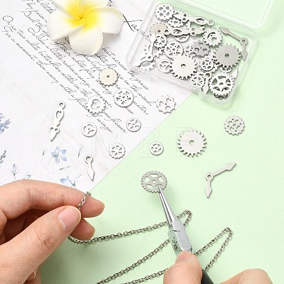 45Pcs 15 Styles 304 Stainless Steel Pendants STAS-CJ0003-68-1
