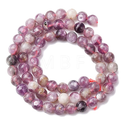 Natural Lepidolite/Purple Mica Stone Beads Strands X-G-B133-A01-6MM-1