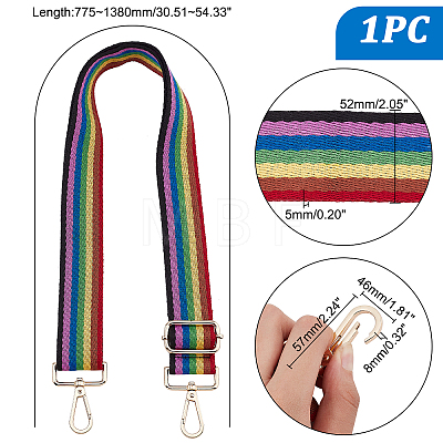 Adjustable Stripe Pattern Polyester Bag Handles FIND-WH0111-48-1