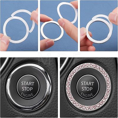 SUPERFINDINGS 18Pcs 6 Colors Self Adhesive Zinc Alloy with Rhinestone Car Stickers DIY-FH0002-73-1