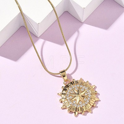 304 Stainless Steel Micro Pave Clear Cubic Zirconia Pendant Necklaces for Women LS-NJEW-Z103-01G-09-1