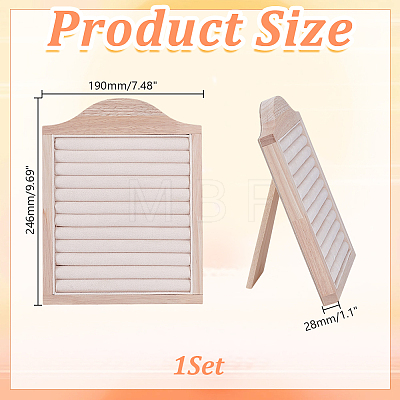 Wooden Photo Frame Shaped Ring Display Easels RDIS-WH0032-008A-1