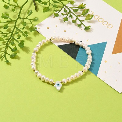 Natural Pearl Beads Stretch Bracelets BJEW-JB05539-04-1