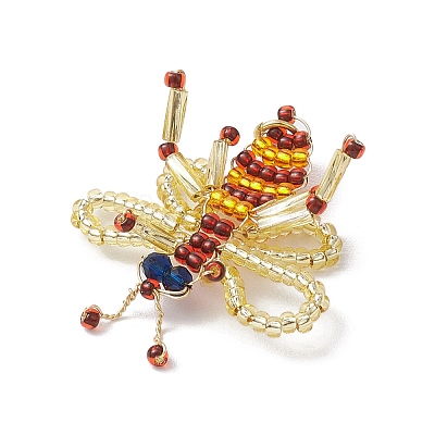 Handmade Glass Seed Beads Woven Pendants PALLOY-MZ00214-01-1