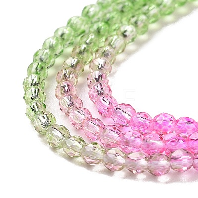 Transparent Gradient Color Glass Beads Strands GLAA-G101-2mm-09-1