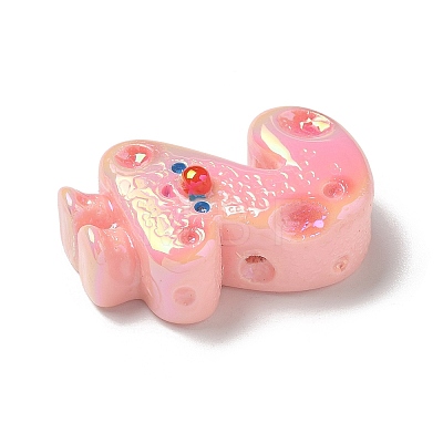 Electroplate Number Theme Resin Beads RESI-Q015-01C-1