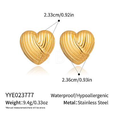 Heart 304 Stainless Steel Stud Earrings AO8083-7-1