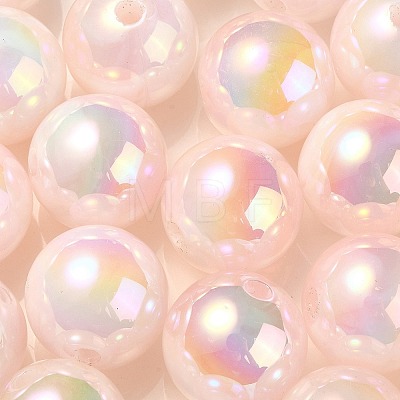 UV Plating Rainbow Iridescent Acrylic Beads PACR-E001-03H-1