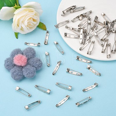 Iron Brooch Pin Back Safety Catch Bar Pins with 2-Hole IFIN-N3292-02-1