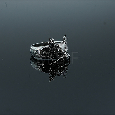 Retro 304 Stainless Steel Dragon Finger Rings WG26D82-01-1