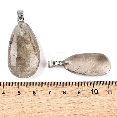 Natural White Lodolite Quartz/White Phantom Quartz Tumbled Stone Pendants GG-K002-06N-1