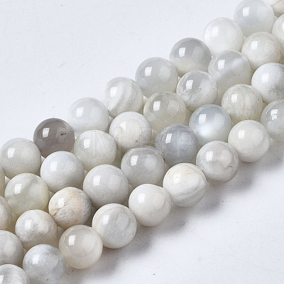 Natural White Moonstone Beads Strands G-N328-51A-01-1