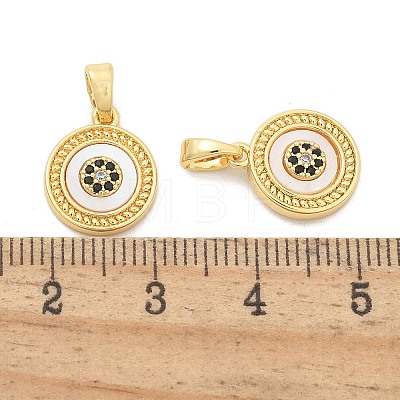 Brass Micro Pave Cubic Zirconia Pendents KK-M303-01G-01-1