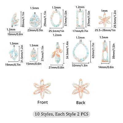 Cellulose Acetate(Resin) Pendants KY-SC0001-08-1