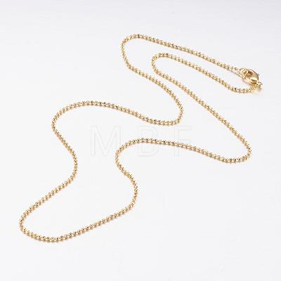 Brass Ball Chain Necklaces MAK-L009-06G-1