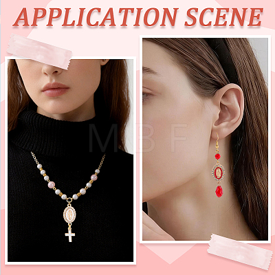 30Pcs 6 Colors Religion Alloy Enamel Virgin Mary Connector Charms FIND-SC0024-26-1