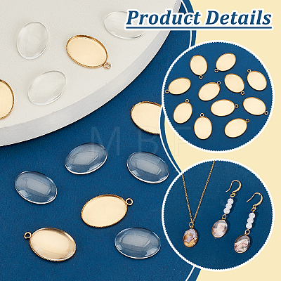   DIY Blank Oval Pendant Making Kits DIY-PH0021-46-1