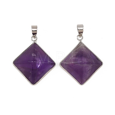 Natural Amethyst Pendants G-H359-03P-03-1