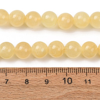 8MM Grade A Natural Golden Silk Jade Round Beaded Necklaces GG-CBAA808-03P-B-1