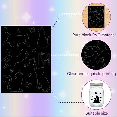 12 Sheets 6 Styles Self-Adhesive PVC Waterproof Picture Stickers DIY-WH0605-002-1