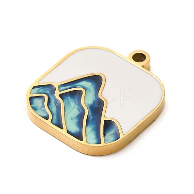 Ion Plating(IP) 304 Stainless Steel Enamel Pendants X-STAS-Q301-13G-1