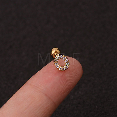 316L Surgical Stainless Steel Micro Pave Clear Cubic Zirconia Cartilage Earrings WG3A850-30-1