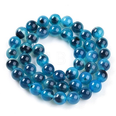 Dyed Natural Agate Beads Strands G-T141-14B-1