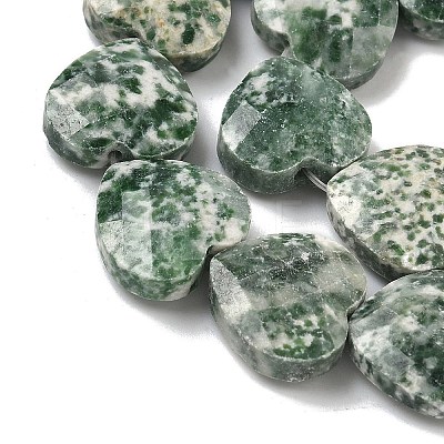 Natural Green Spot Jasper Beads Strands G-A309-A20-01-1