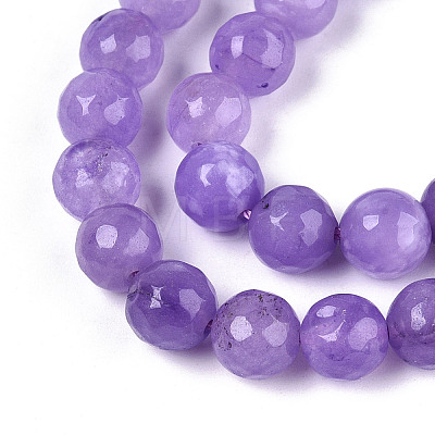 Dyed Natural White Jade Beads Strands G-T139-8mm-60-10-1