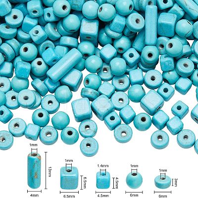 10 Strands 5 Style Synthetic Turquoise Beads G-OC0002-15-1