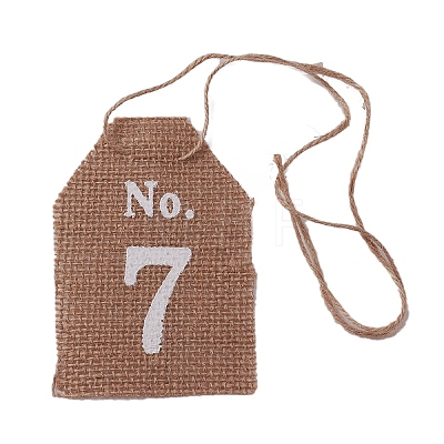 Hanging Linen Table Number Tags HJEW-WH0021-17-1