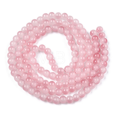 Baking Painted Imitation Jade Glass Round Bead Strands DGLA-N003-10mm-03-1