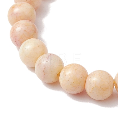 10.5mm Round Opaque Crackle Glass Beaded Stretch Bracelets BJEW-MZ00080-02-1