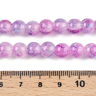 Baking Painted Crackle Glass Bead Strands DGLA-R053-03J-1-1