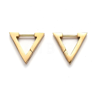 304 Stainless Steel Triangle Huggie Hoop Earrings STAS-H156-02C-G-1