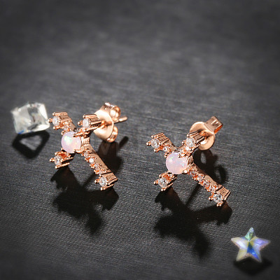 Real Rose Gold Plated EJEW-AA00270-18RG-1