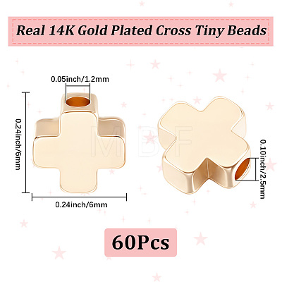 60Pcs Brass Beads KK-BBC0028-63-1