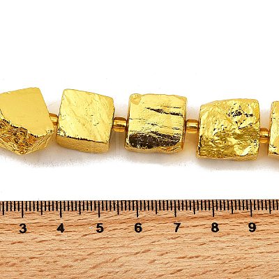 Electroplated Natural Pyrite Beads Strands G-F800-A01-1